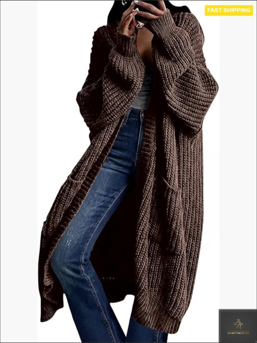 Oversized Cardigan Sweater Coat Long Knit Open Front Cozy Fall Winter with